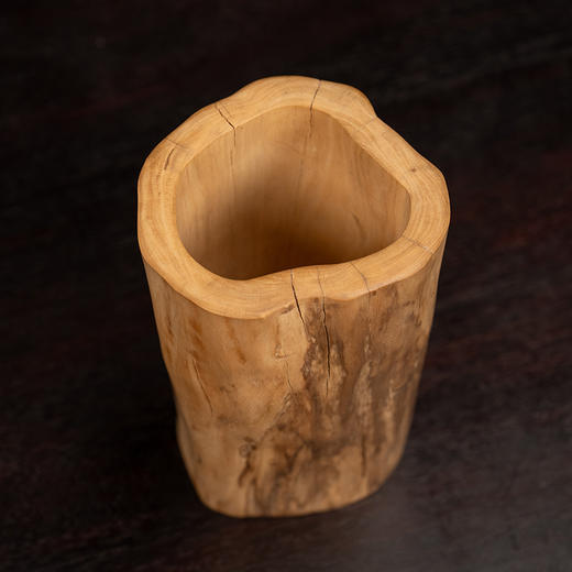 黄杨木随形笔筒及竹节工笔筒成套 商品图2