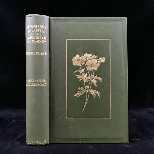 含彩色藏书票！1912年 亚高山植物图鉴 33页彩色插图 漆布精装32开 商品图0