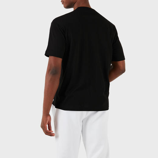 EMPORIO ARMANI 阿玛尼 男士字母徽标刺绣棉质圆领短袖T恤 黑色 3D1TG3 1JPZZ 0056 商品图2