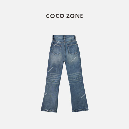 COCO ZONE冬季加薄绒直筒裤美式修身百搭牛仔裤23C50042 商品图1