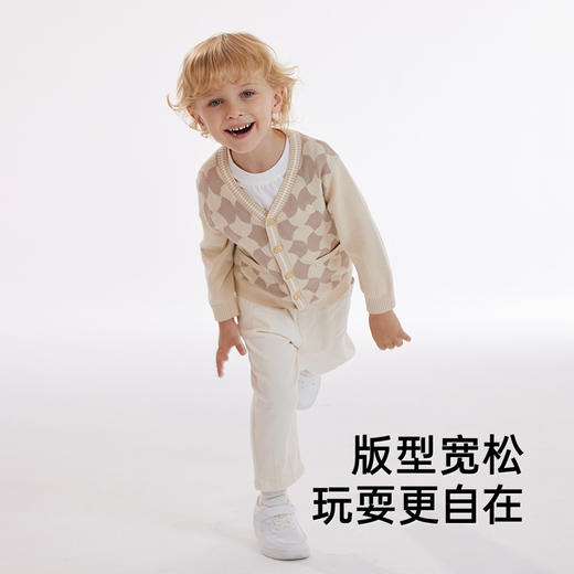 【商场同款】英氏儿童外套秋季纯棉针织衫男童开衫外套上装 商品图1