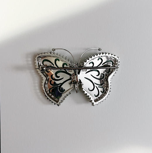 VINTAGE｜18K镶钻石和天然翡翠 胸针 商品图3