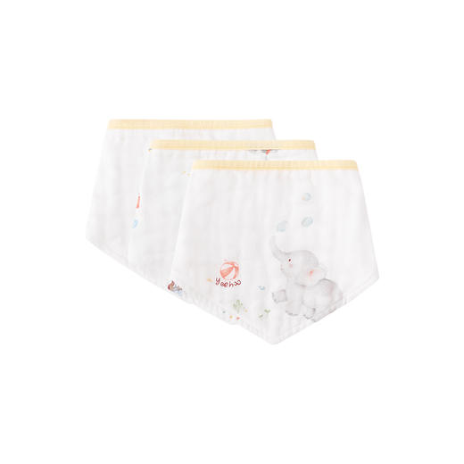 【商场同款】英氏婴儿三角巾纯棉抗菌宝宝口水巾3条装新款 商品图4