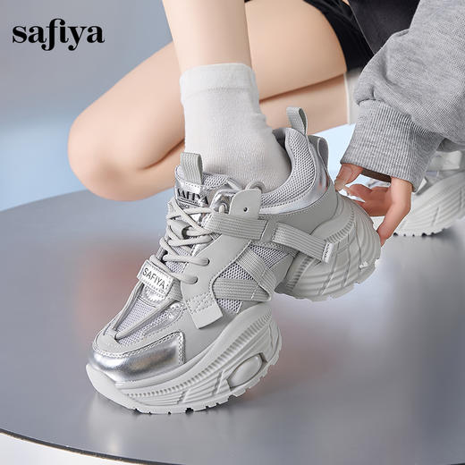 Safiya/索菲娅2024秋潮流街头百搭厚底减震增高运动老爹鞋 SF43112049 商品图6