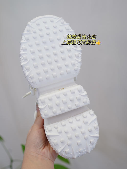 镂空设计7.5cm厚底老爹鞋  透气舒适、柔软耐穿！ 上脚显腿细、拉长比例气场十足 夏季穿搭好帮手  可外穿真皮包头半包拖鞋  无后跟懒人厚底松糕小白鞋 时髦百搭吸睛 商品图6