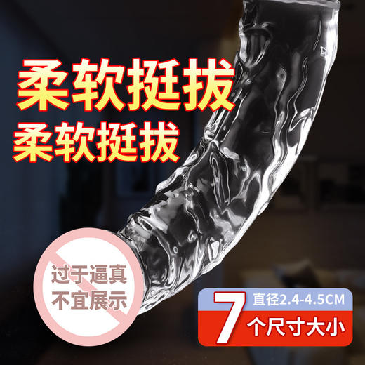 【谜姬】无蛋肉色仿真阳具透明水晶假阴茎jj吸盘女成人情趣用品 商品图1