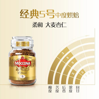 摩可纳（Moccona）经典5号冻干速溶黑咖100g瓶装 中烘进口拿铁美式0脂0糖400次咖啡 商品图5