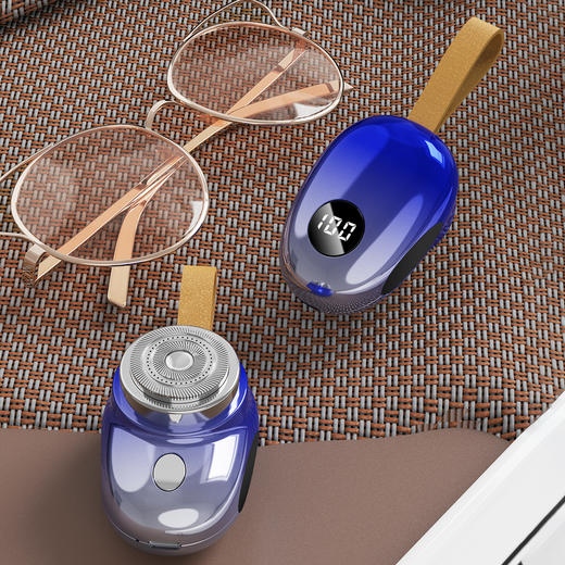 「抖音同款！39.9包邮」2024挂绳电动剃须刀 居家日用USB数显迷你小型水洗便携式车载刮胡须刀 商品图3