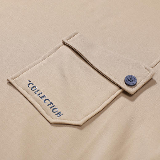 都市丽人都市锋尚睡衣舒适外出短袖双面无尘棉薄男士棉质短袖长裤套装FHT2F1 商品图2