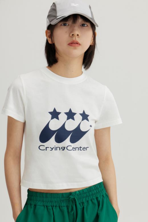 CryingCenter 多色彗星印花千禧纯棉圆领辣妹修身短款T恤 商品图3