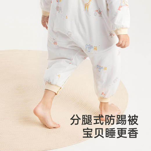 【商场同款】英氏儿童睡袋夏季抗菌分腿夹棉睡袋短袖四季款防踢被 商品图1