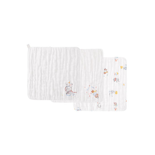 【商场同款】英氏儿童手帕纯棉抗菌婴幼儿纱布小方巾3条新款 商品图4