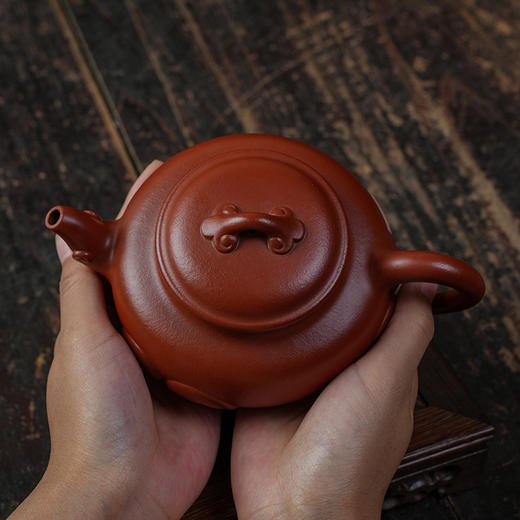 佘秋丽三脚如意壶 大红袍 宜兴紫砂原矿茶壶紫砂壶功夫茶泡茶壶茶具仿古 商品图3