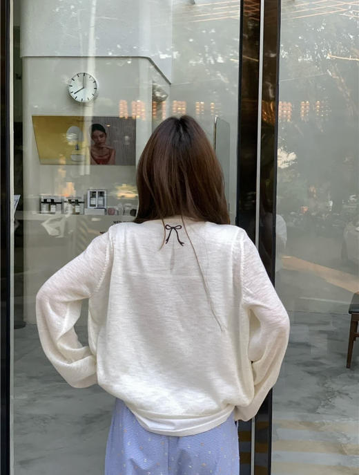 蝴蝶结亚麻开衫 商品图2