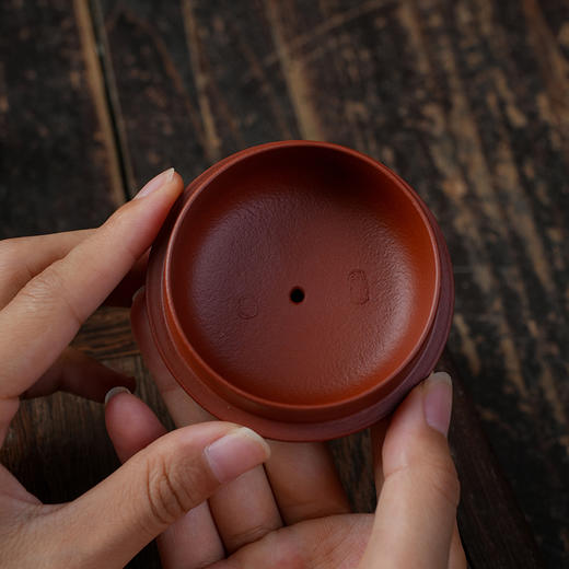 佘秋丽三脚如意壶 大红袍 宜兴紫砂原矿茶壶紫砂壶功夫茶泡茶壶茶具仿古 商品图5