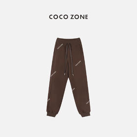 COCO ZONE美拉德春秋松紧腰裤显瘦束脚阔腿直筒裤23C30126