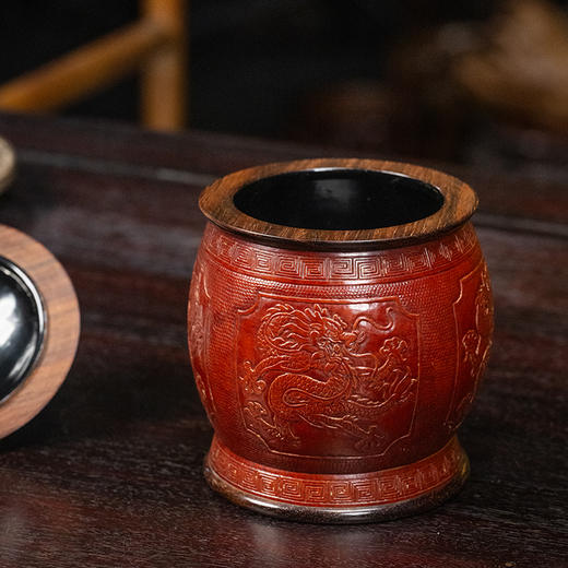 清光绪 葫芦压花龙纹缶 商品图1