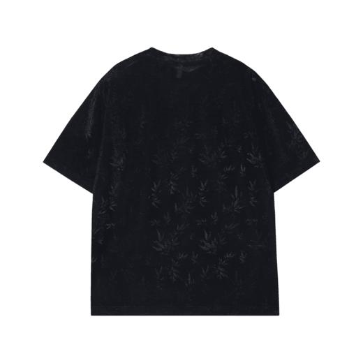 T1075夏季新款竹叶印花男士短袖百搭潮流高弹上衣宽松设计圆领T恤 商品图1