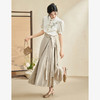 新中式缎面竹叶绣花马面裙新款国风高腰百搭半身裙V0340140 商品缩略图3