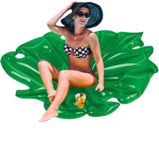 【包邮直发】森林大绿叶浮排   最大承重80kg 优质PVC原材料，不含双酚A，厚实柔软耐用，不易渗漏，无毒环保安全 商品图1