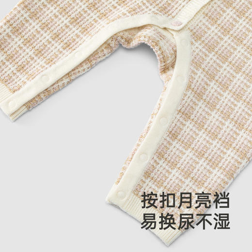【高定系列】英氏婴儿羊绒连体衣秋季保暖羊毛婴儿衣服女宝连身衣 商品图3