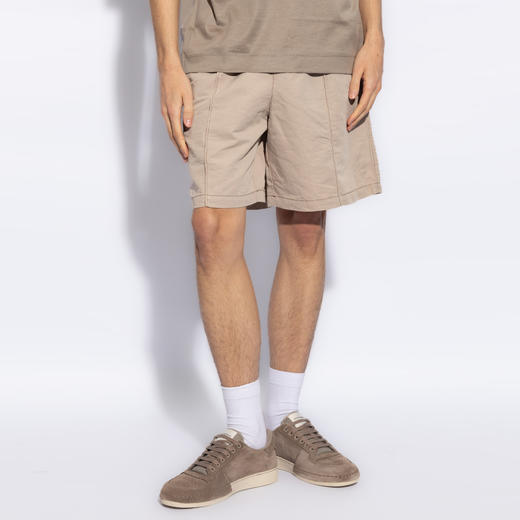 EMPORIO ARMANI 阿玛尼 男士亚麻合身系带腰纯色百慕大短裤 米色 3D1PH7 1K2WZ 06G2 商品图1