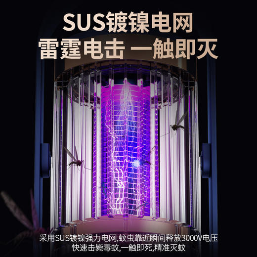 【双模二合一 ！既是灭蚊灯也是小夜灯】新款挂壁静音电击式二合一灭蚊灯家用户外充电式电蚊拍驱蚊器，内置大容量锂电池长续航 外出旅游、露营、野炊也不惧蚊子。ry 商品图2