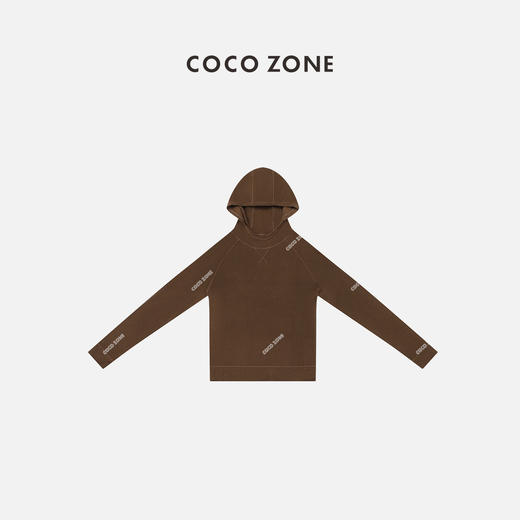 刘一一&COCO ZONE美拉德100%羊针织纯色打底连帽长袖卫衣23C19706 商品图0
