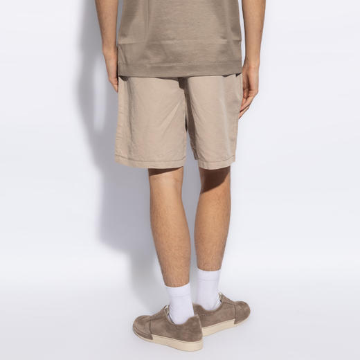 EMPORIO ARMANI 阿玛尼 男士亚麻合身系带腰纯色百慕大短裤 米色 3D1PH7 1K2WZ 06G2 商品图2