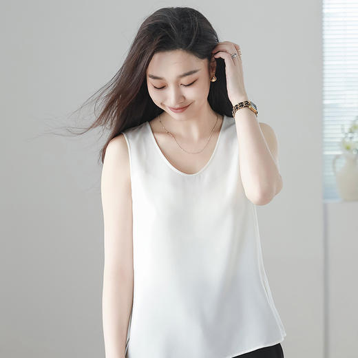 火桐hooton 高货系列 25姆米高密弹力重绉无袖背心YT2010 商品图0