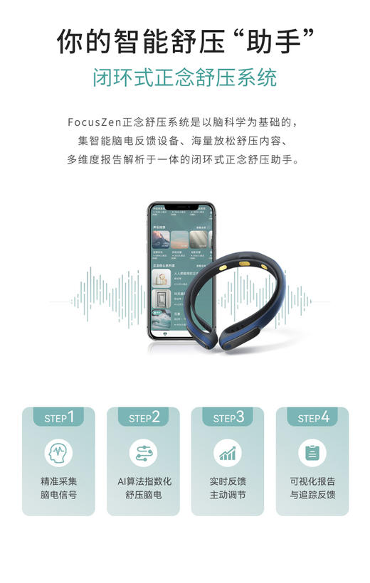 FocusZen正念舒压智能穿戴设备(冥想硬头环) 商品图6