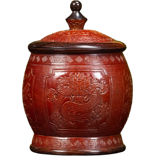 清光绪 葫芦压花龙纹缶 商品图5