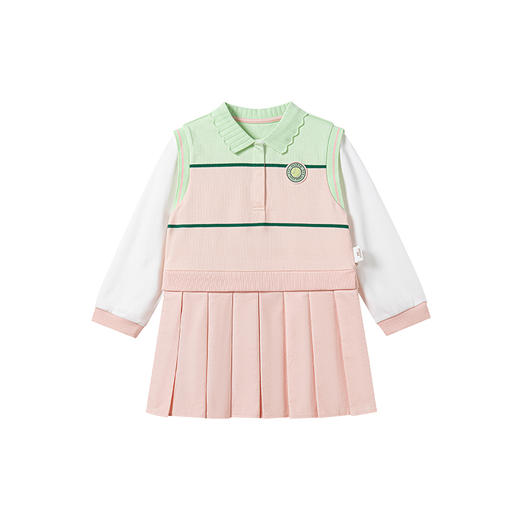 【商场同款】英氏儿童裙子秋冬季假两件女童连衣裙新款裙子 商品图4