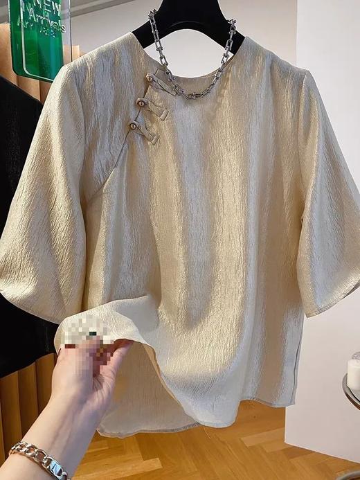 【胖mm大码女装】夏季短袖t恤女 高级感新中式国风潮流上衣  商品图1