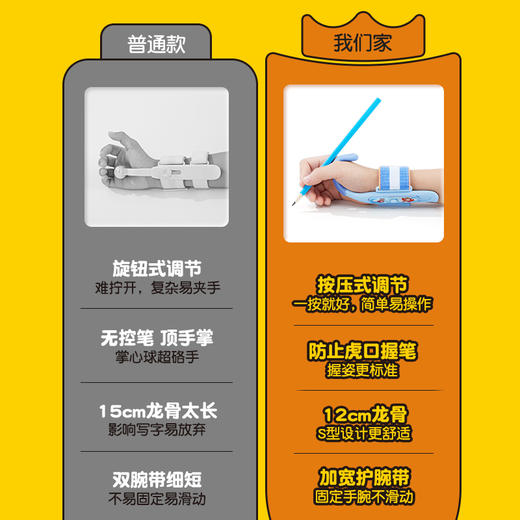 猫太子奶龙防勾腕矫正器小学生纠正握笔姿势神器内勾钩手腕幼儿园初学者握笔入门写字练字儿童专用拿控笔训练 商品图4