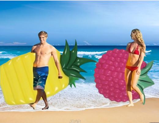 【包邮直发】玫丽树莓大浮排   最大承重100kg 优质PVC原材料，不含双酚A，厚实柔软耐用，不易渗漏，无毒环保安全 商品图1