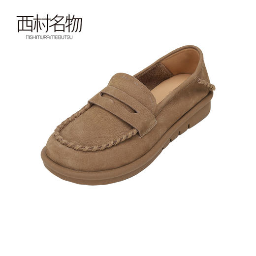 西村名物2024夏季新品真皮超软软底平底透气通勤牛皮复古乐福鞋女T24CE38361 商品图0