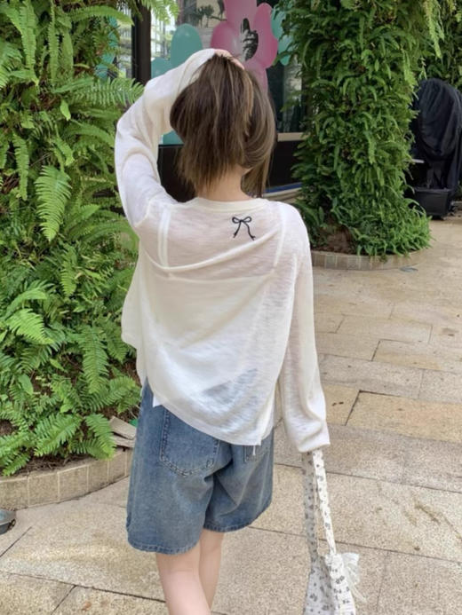 蝴蝶结亚麻开衫 商品图0