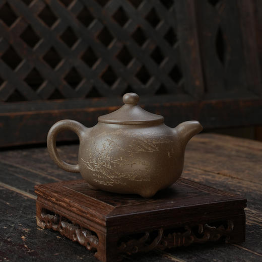 张泉林禅意壶 绿豆砂 宜兴紫砂原矿茶壶紫砂壶功夫茶泡茶壶茶具仿古 商品图1