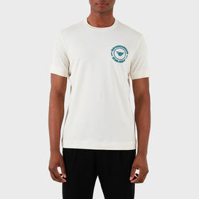 EMPORIO ARMANI 阿玛尼 男士徽标刺绣棉质圆领短袖T恤 米色 3D1TG8 1JOCZ 01A5