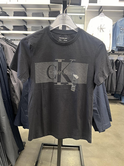 Calvin Klein/CK 男士纯棉夏季字母印花LOGO透气休闲圆领短袖T恤 商品图1