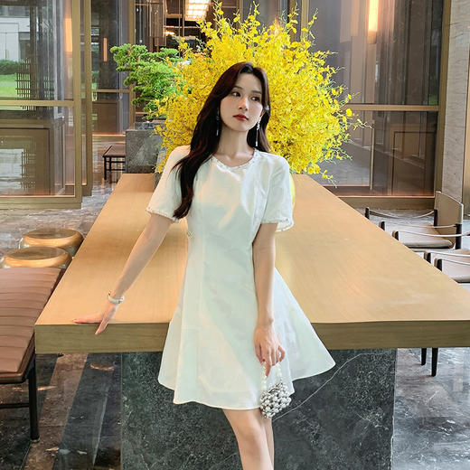 [奢姿轻奢系列]大码女装2024夏季钻饰减龄连衣裙胖妹妹提花裙子8942863167 商品图1