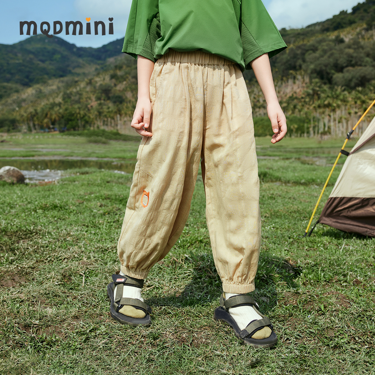 【断码】【秒2】【MQD】童装男童夏季新款九分休闲裤中大儿童宽松格纹韩版裤子洋气