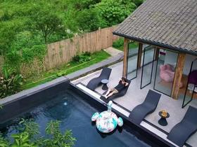 【青城山-259号院】5房温泉私汤院子，可单房预定，青城后山景区，临溪靠山、超大泡池、玩水避暑，看萤火虫，登山徒步，厨房等配套，jsl