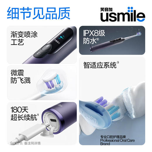 usmile笑容加电动牙刷 双面屏数字牙刷 成人情侣款礼物送男友/女友 F10 PRO 商品图5
