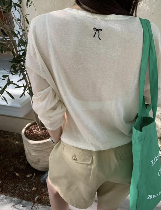蝴蝶结亚麻开衫 商品图1