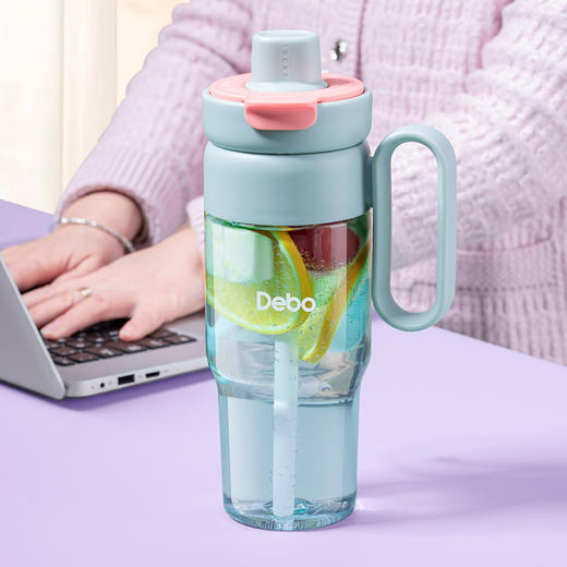 Debo德铂米兹/摩卡运动休闲杯 tritan母婴级别材质 一盖双饮茶水分离 大容量塑料杯500ML/850ML可选 商品图4