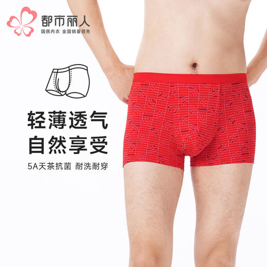 都市丽人都市锋尚内裤日常休闲平角裤50S棉拉架男士内裤FKTCE2 商品图0