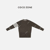 COCO ZONE圆领撞色条纹袖上衣前短后长设计针织衫23C30541 商品缩略图1