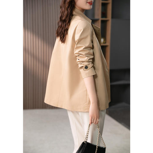 85407原形西装领外套女小个子休闲风衣2024春季新款中长款时尚百搭上衣 商品图4